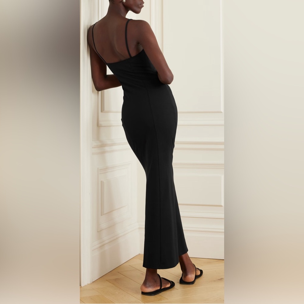 NWT Skin Worldwide Body Stretch Shaping Black Maxi Dress - Picture 2 of 9